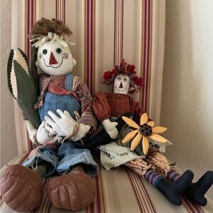 Vintage hand-made Scarecrow dolls
